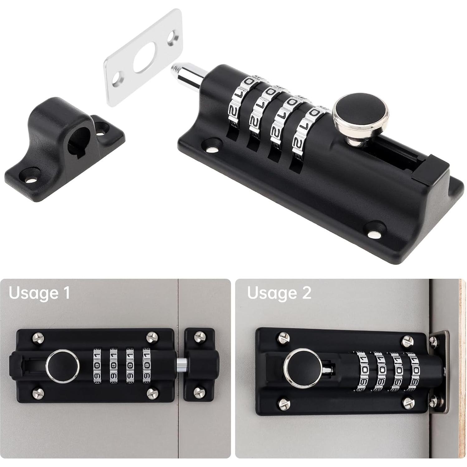 Cerrojo de Combinación HOJLKLD 4 Dígitos Zinc Negro