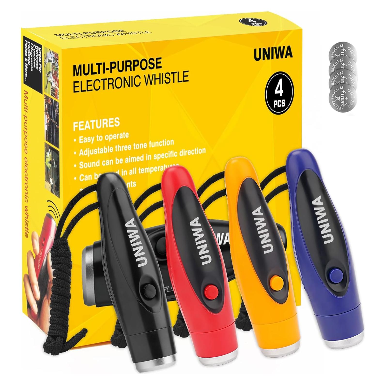 Silbato Electrónico UNIWA 4 Piezas 3 Tonos Alto Volumen