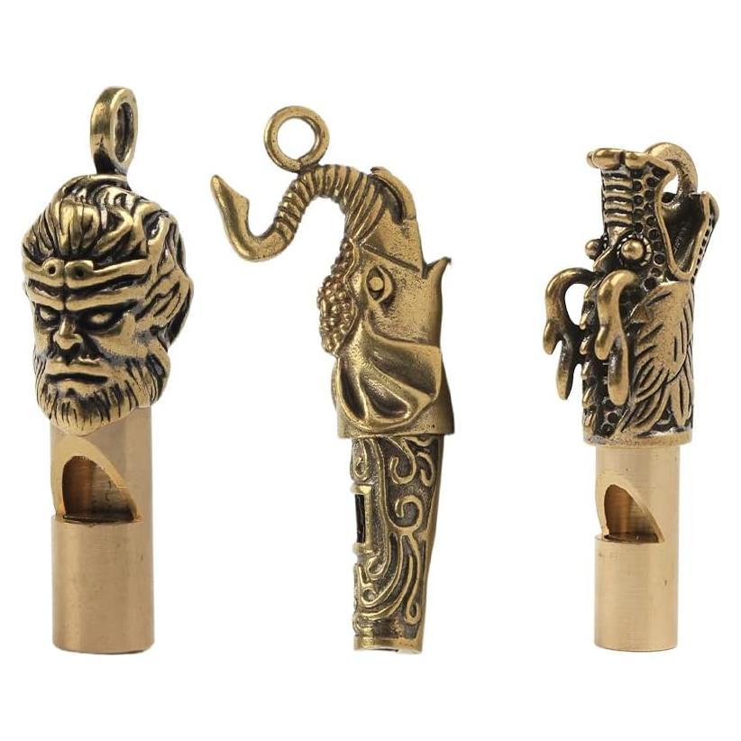 Collar Colgante Silbato Dragón Comimark - 3 Piezas de Latón