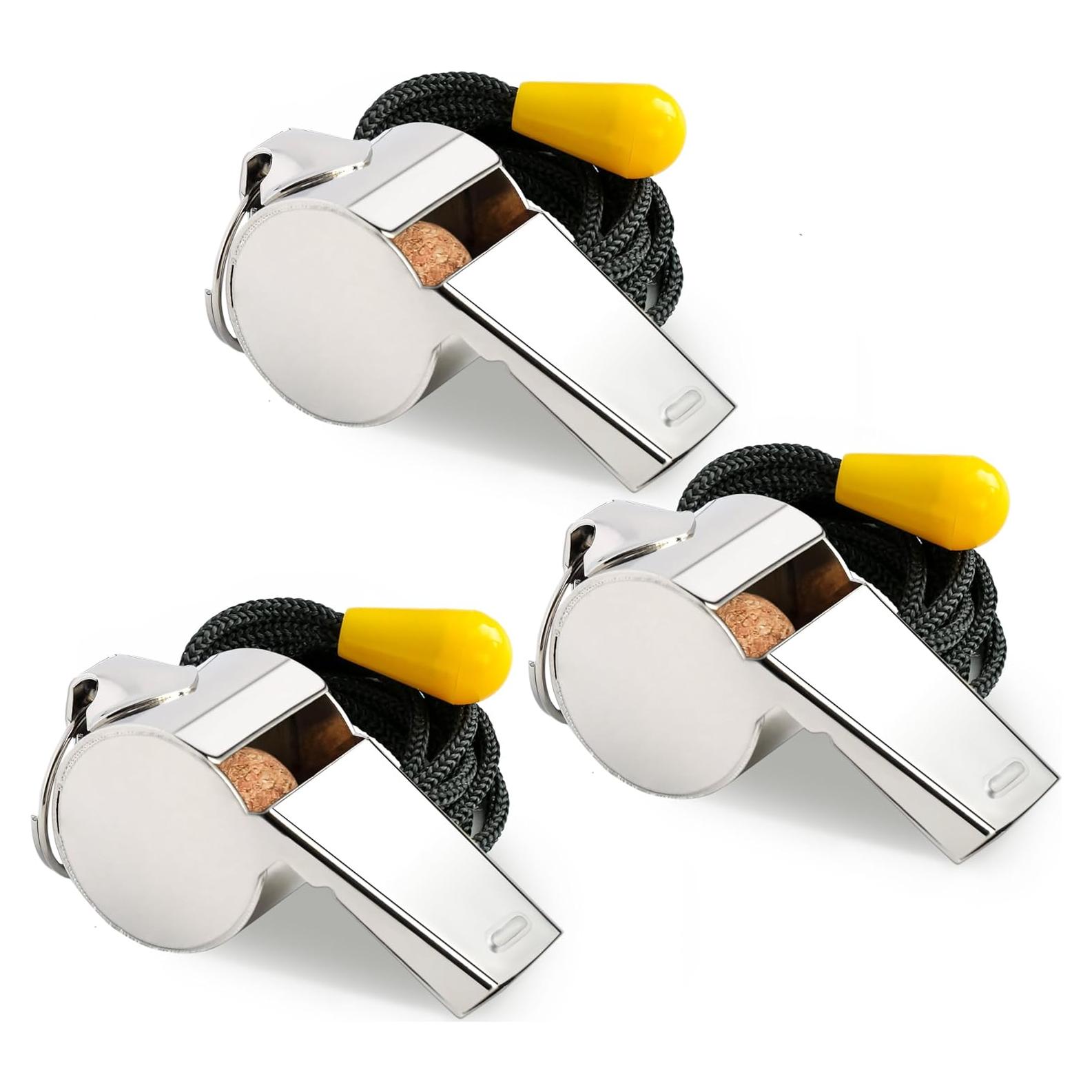 Paquete de 3 Silbatos Metálicos Xgunion con Cordón Ajustable