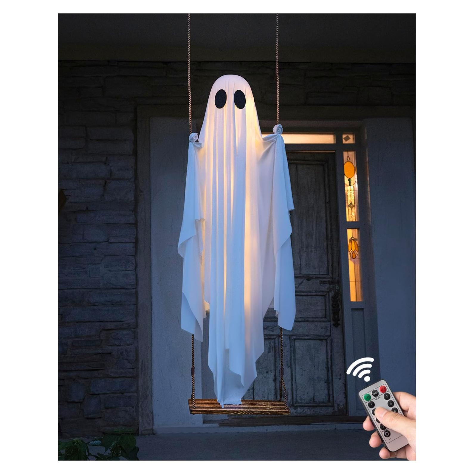 Fantasma Colgante Grande LinkCute 1.52m con Luces LED para Halloween