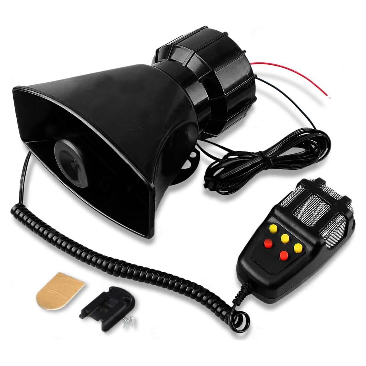 Sirena de Coche Zone Tech 5 Tonos 60W con Micrófono PA