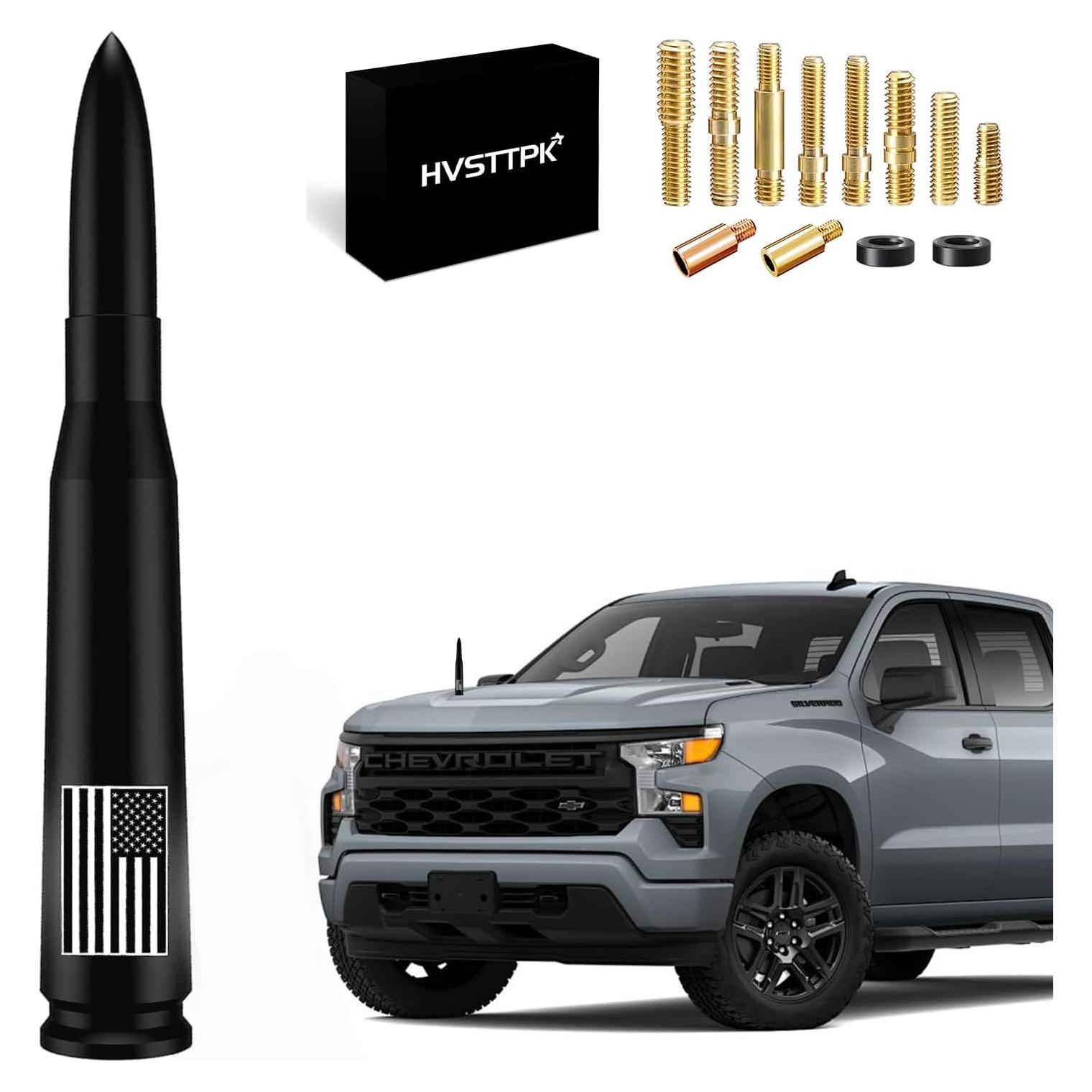 Antena de Bala Corta HVSTTPK 13.97 cm Antirrobo Bandera Americana