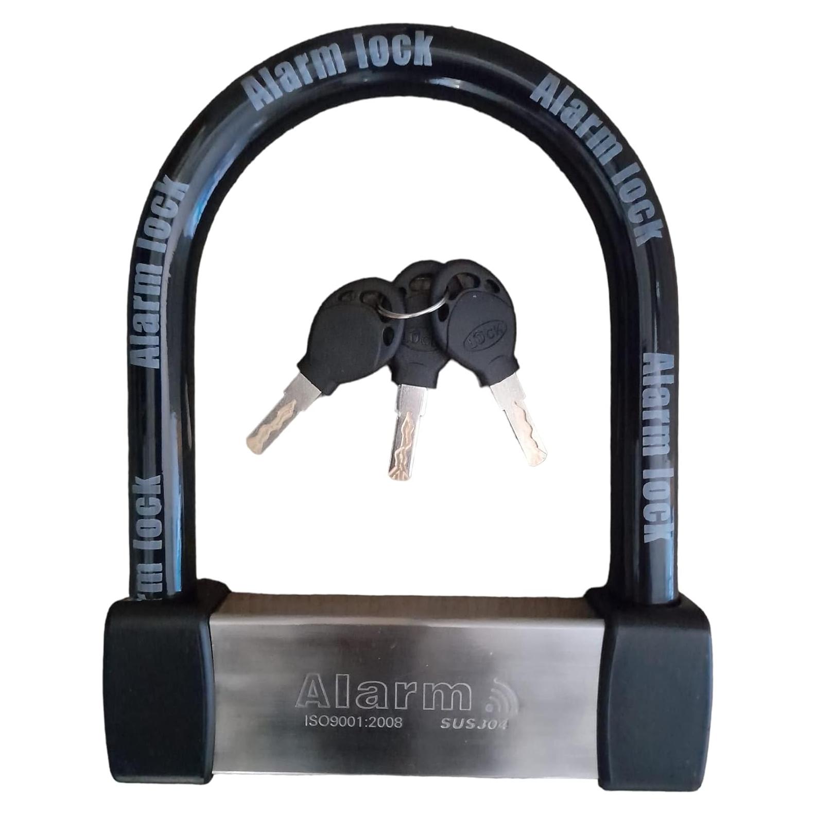Candado U Lock Antirrobo ENZZONE con Alarma 16mm Acero Inoxidable