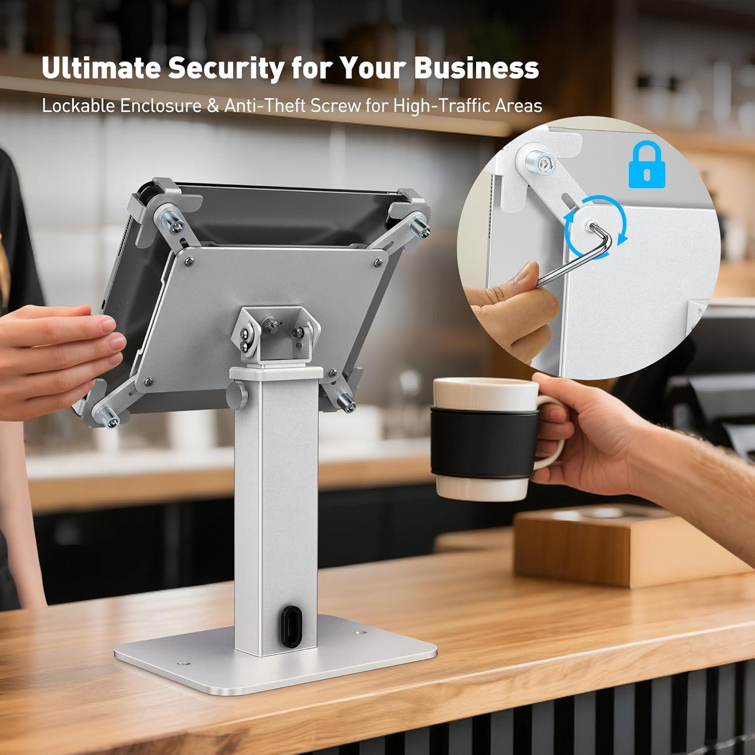 Soporte Anti-Robo para Tablet AboveTEK, Altura Ajustable 21-34 cm