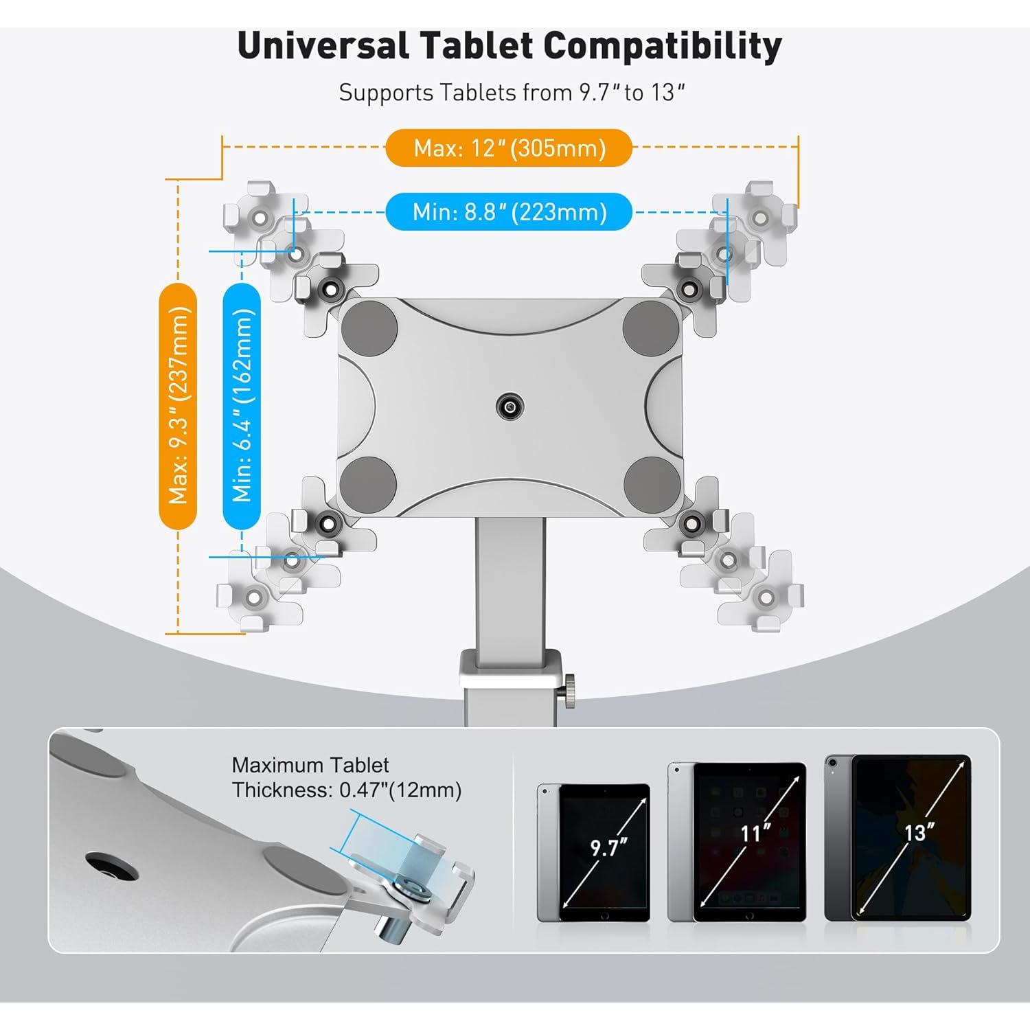 Soporte Anti-Robo para Tablet AboveTEK, Altura Ajustable 21-34 cm