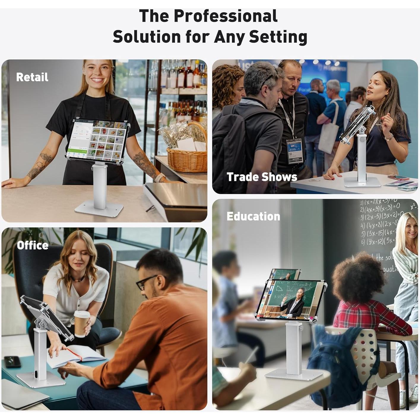 Soporte Anti-Robo para Tablet AboveTEK, Altura Ajustable 21-34 cm