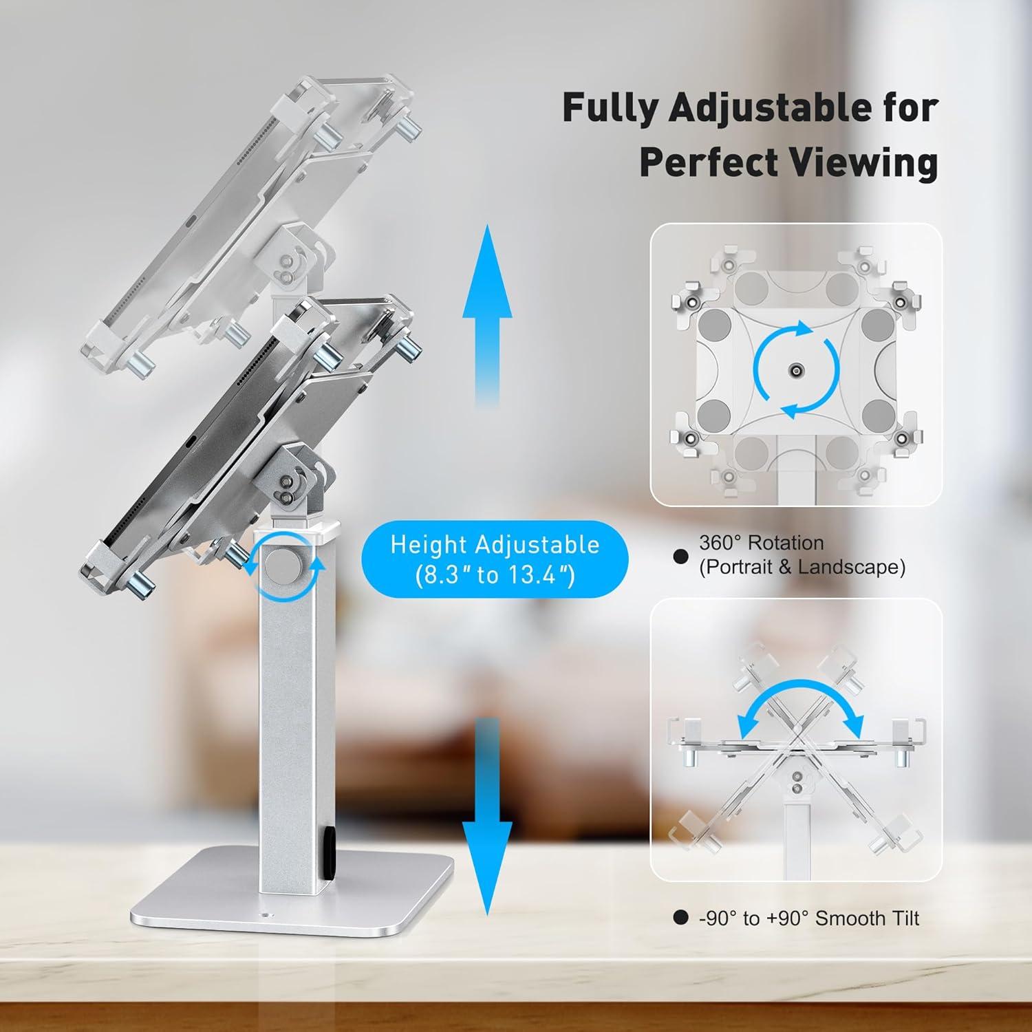 Soporte Anti-Robo para Tablet AboveTEK, Altura Ajustable 21-34 cm