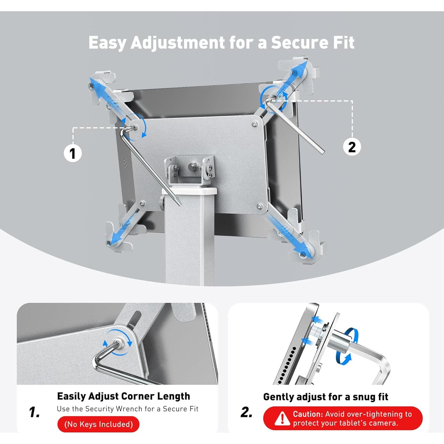 Soporte Anti-Robo para Tablet AboveTEK, Altura Ajustable 21-34 cm