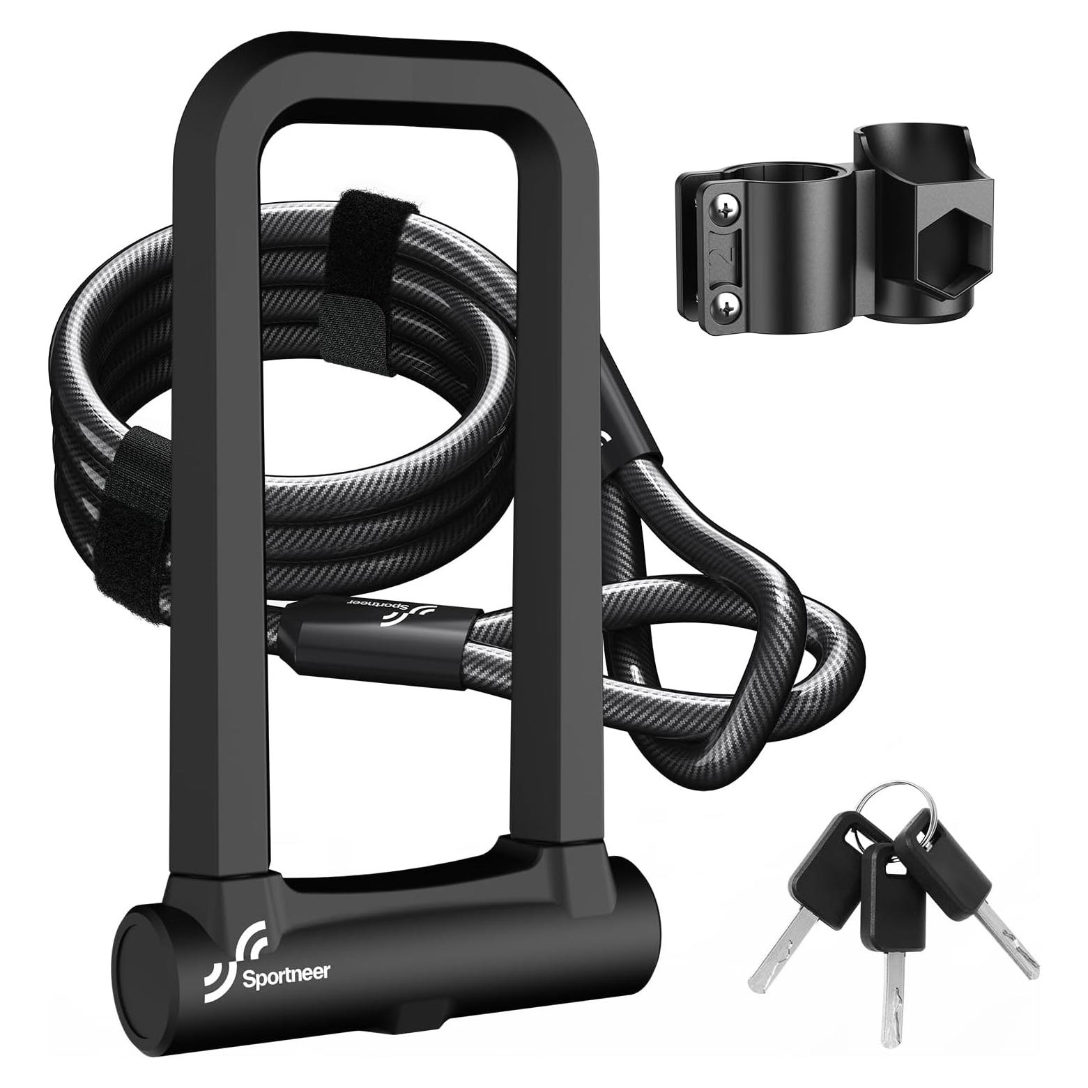 Candado U Sportneer 18mm Alta Seguridad con Cable 1.5m