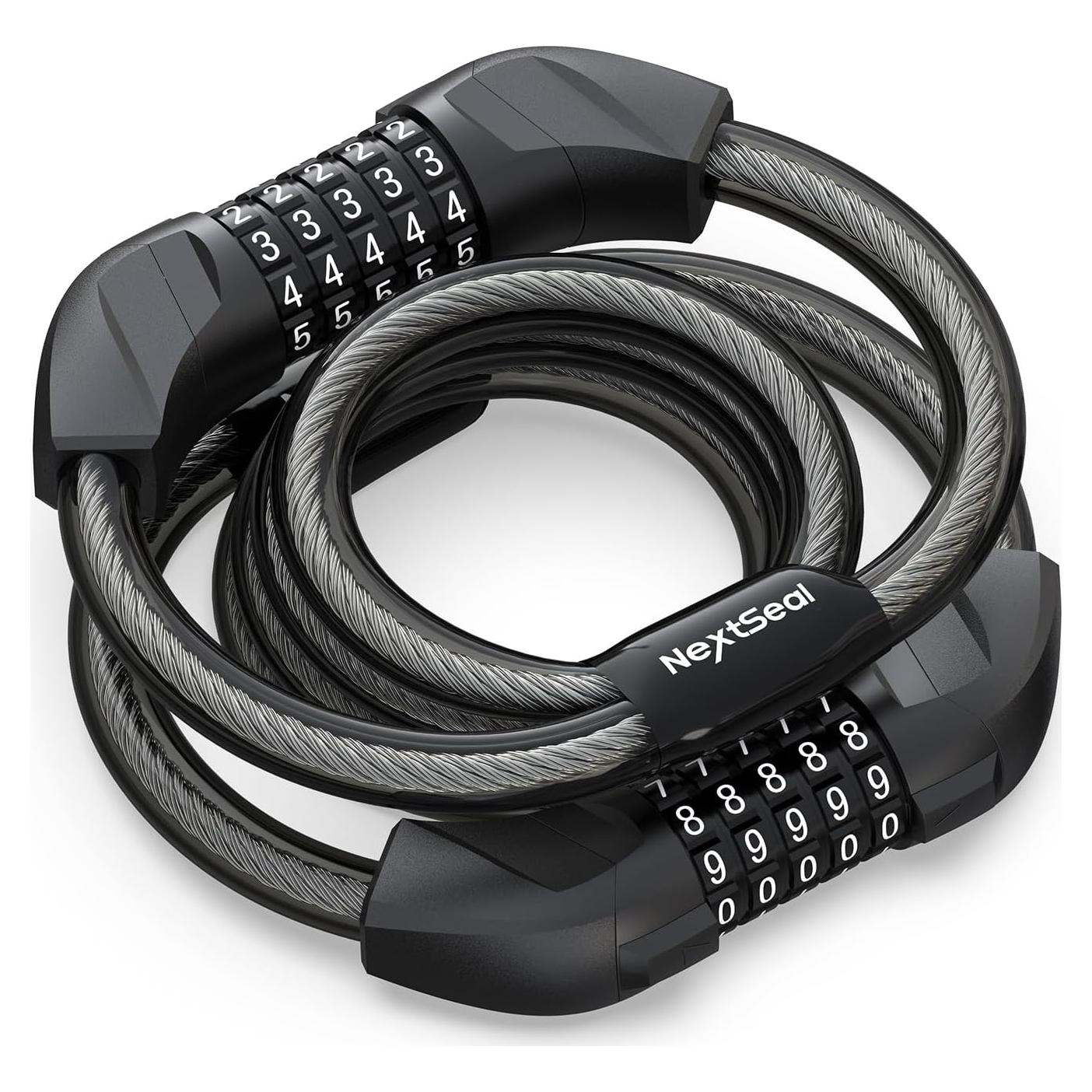 Candado de Cable NextSeal 12mm con Combinación 5 Dígitos 105cm