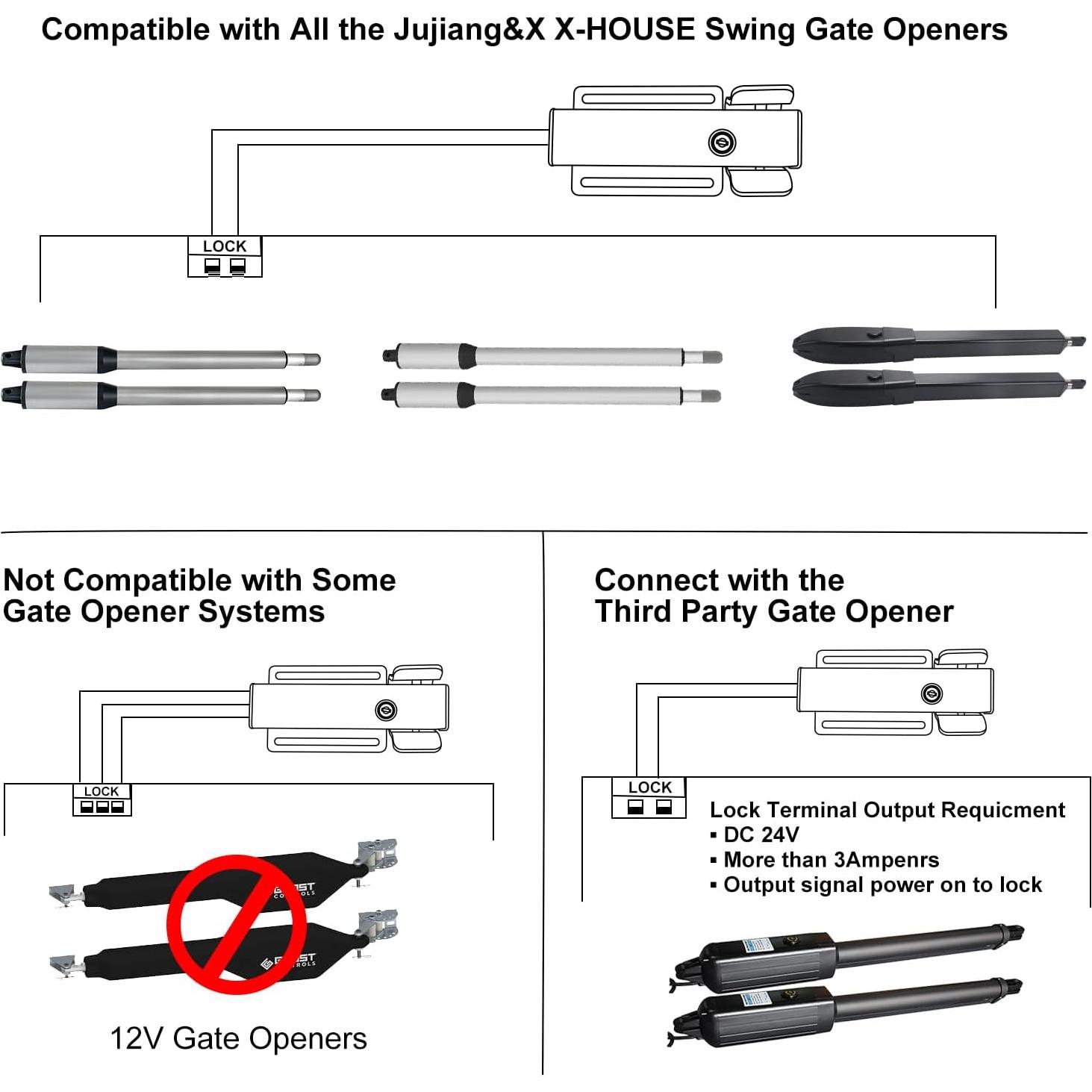 Cerradura Automática Eléctrica X-XHOUSE para Puertas de Swing