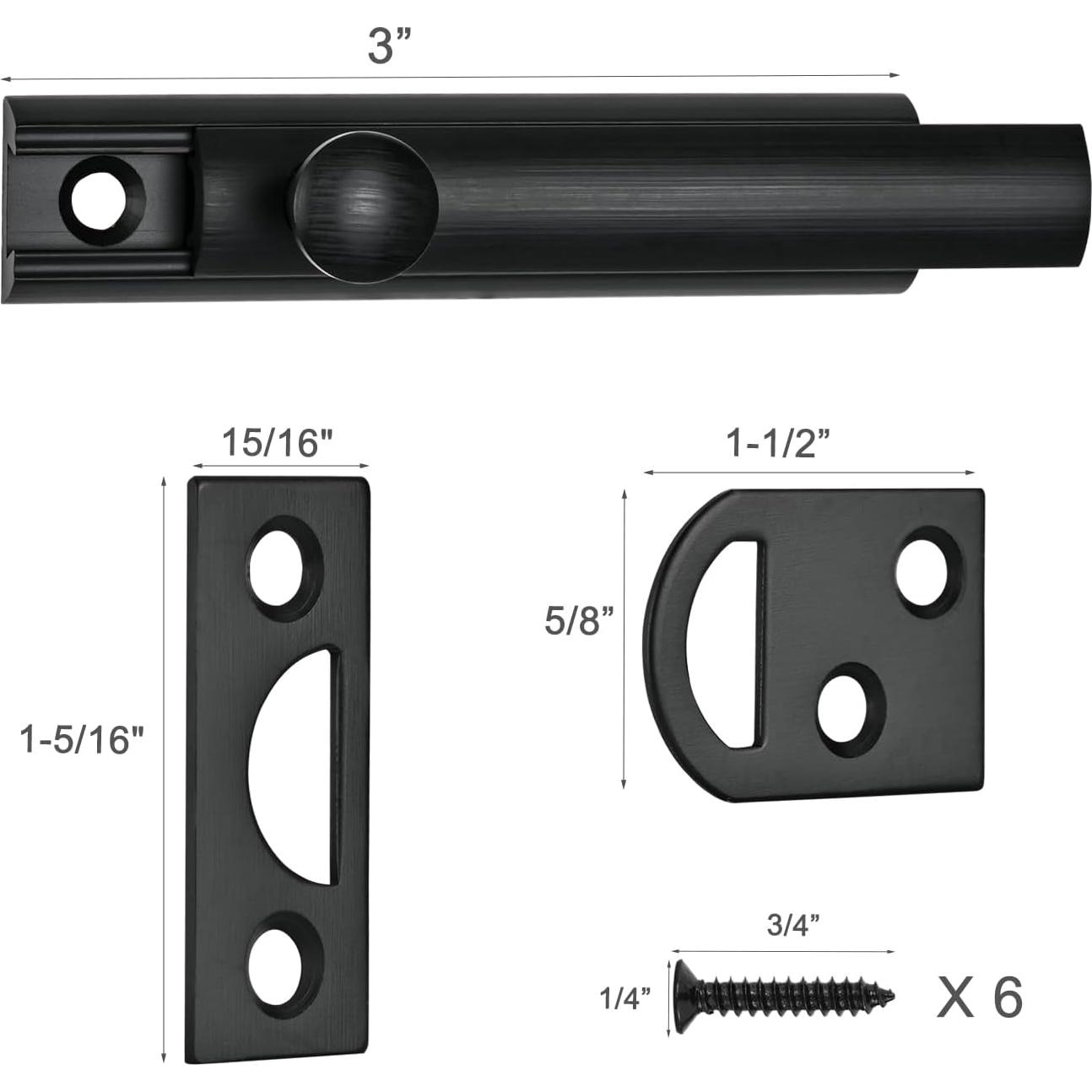 Tornillo de Superficie de Latón Sólido Moosyne 7.62 cm Negro