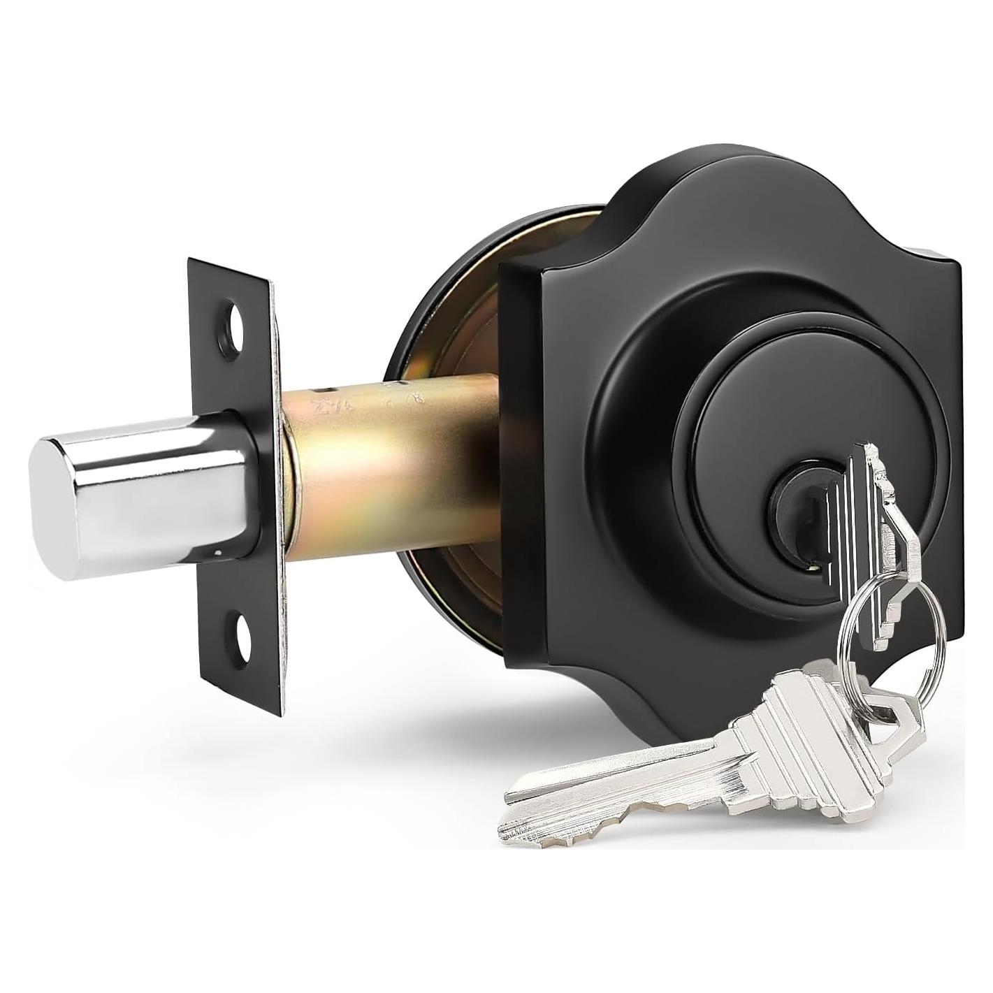 Cerradura Probrico Cilindro Simple Negra con 3 Llaves 60mm