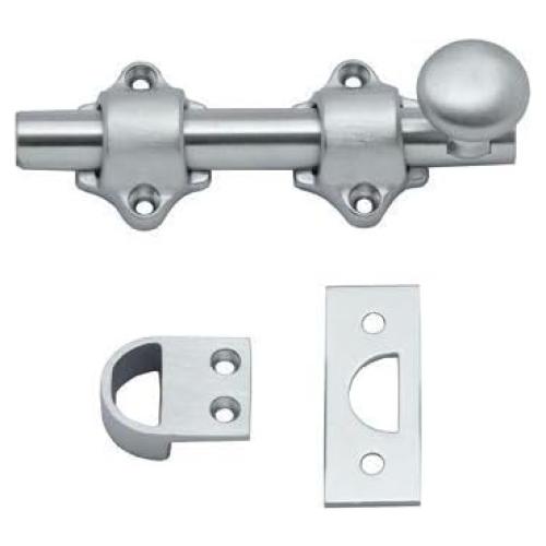 Cerrojo de Puerta Holandesa QCAA 10.16 cm Latón Macizo Cromo Satinado