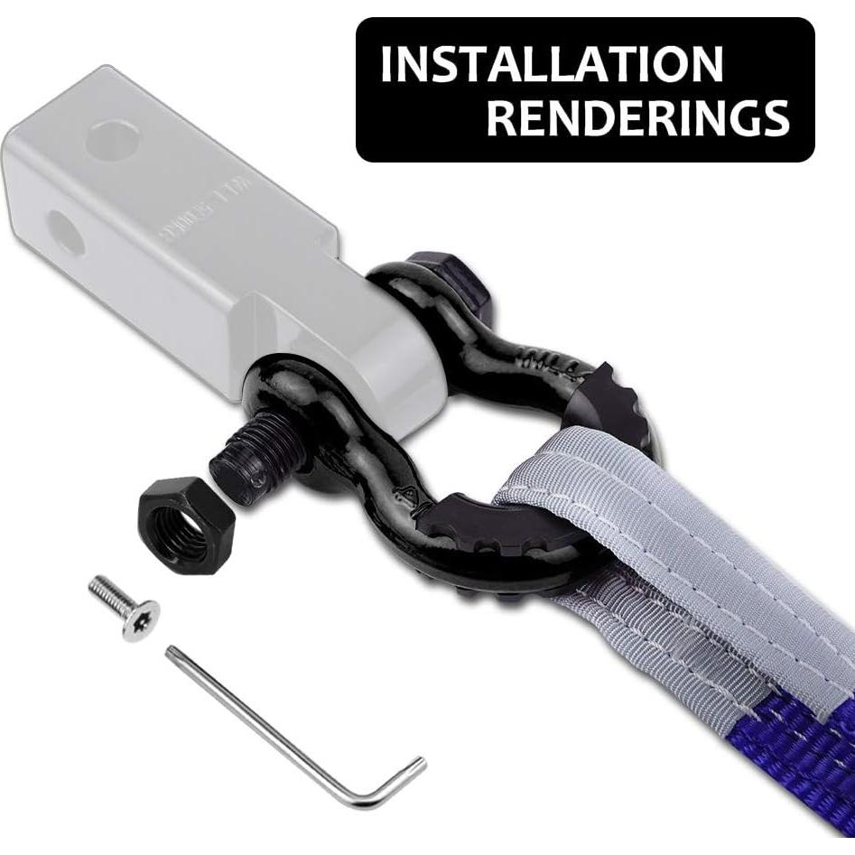 Grilletes D Ring Antirrobo AMBULL 3/4" 19T Negro (2 Pzs)