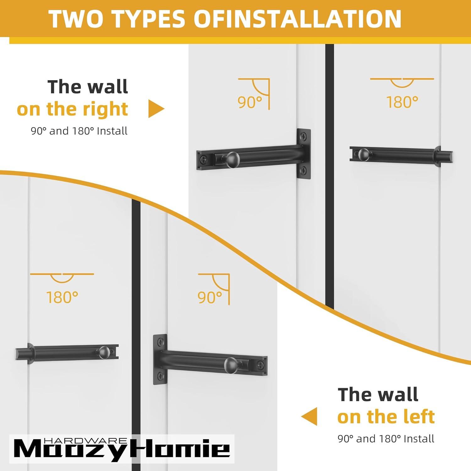 Cerradura de Tornillo Deslizante de Latón Sólido 8 cm Negra - 2 Pzas