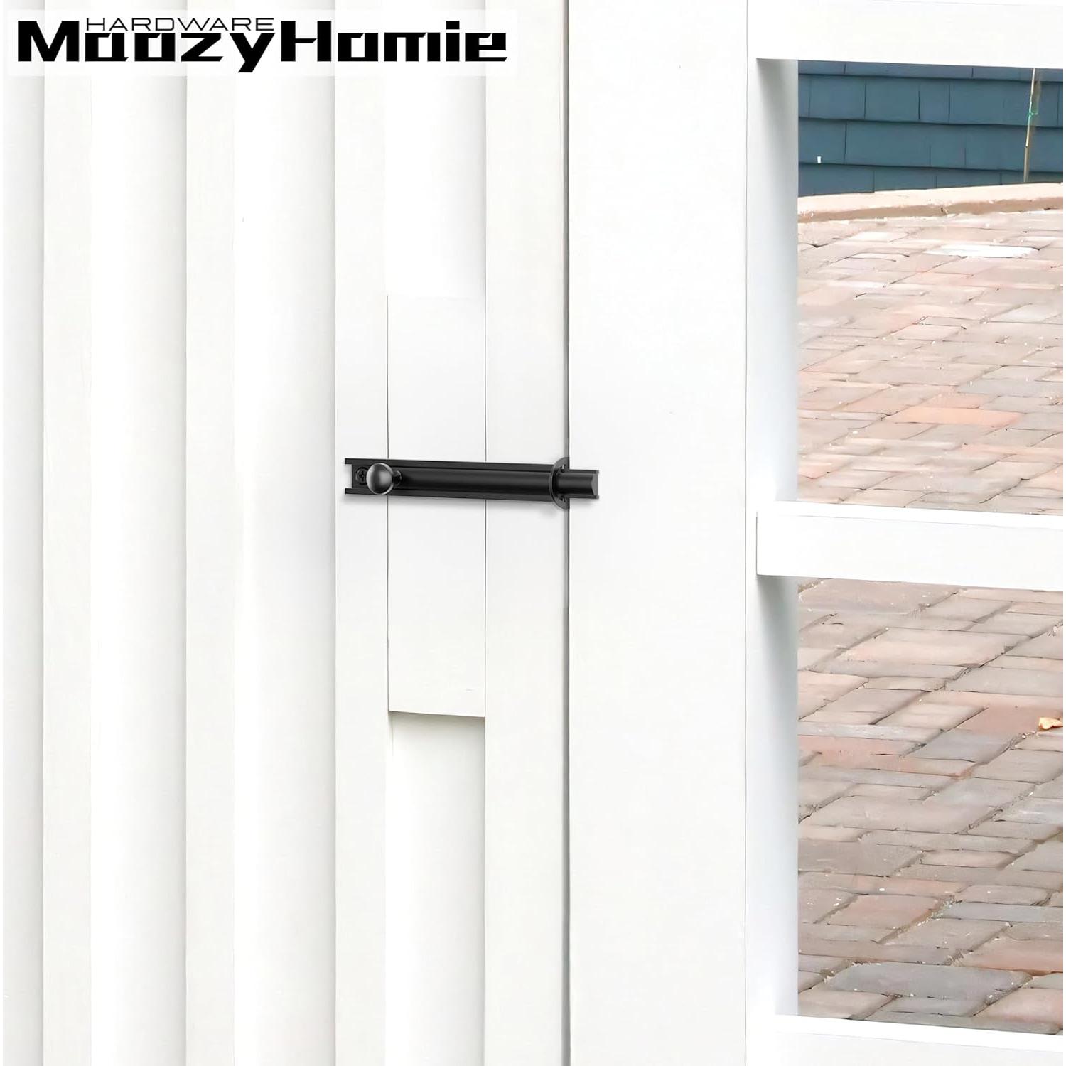 Cerradura de Tornillo Deslizante de Latón Sólido 8 cm Negra - 2 Pzas