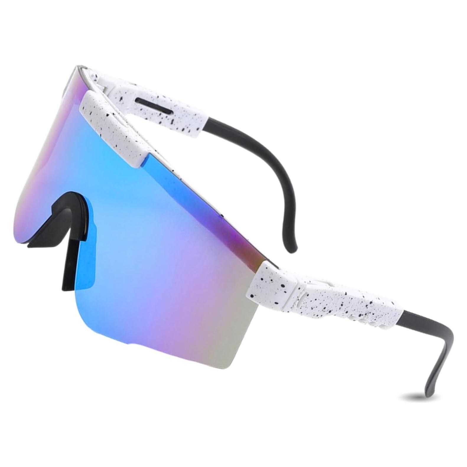 Gafas de Ciclismo UV400 Unisex - Lentes Polarizados Blancas y Azules