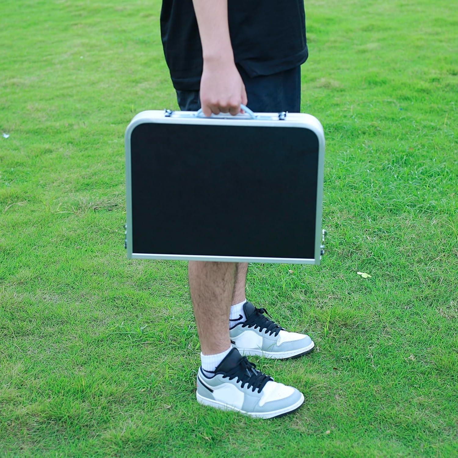 Mesa Plegable Camping YUFIFAIRY 60x40cm Ajustable Negra