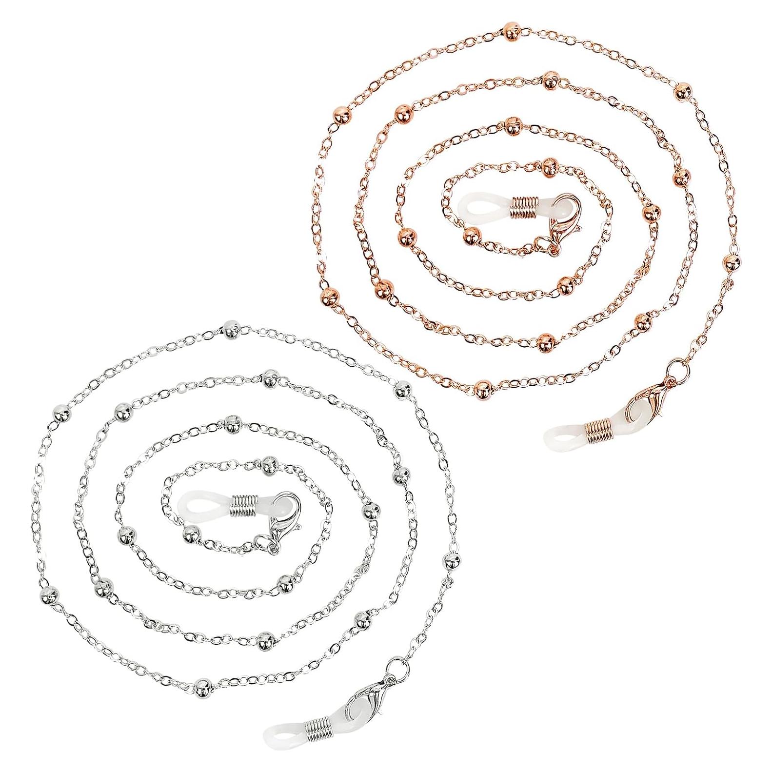 Cadenas de Gafas con Cuentas para Mujeres - Oro Rosa y Plata