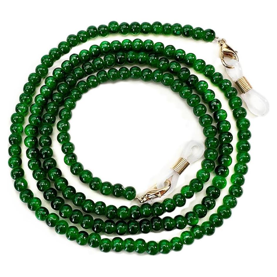 Cadena de Gafas para Mujeres DK078 con Cuentas Verdes 78 cm
