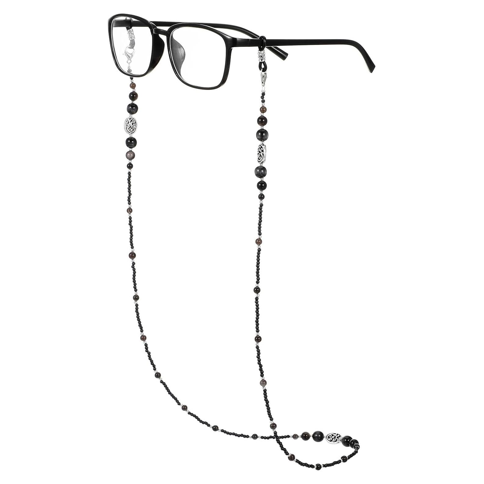 Cadena de Gafas Vintage con Perlas para Mujeres 77 cm
