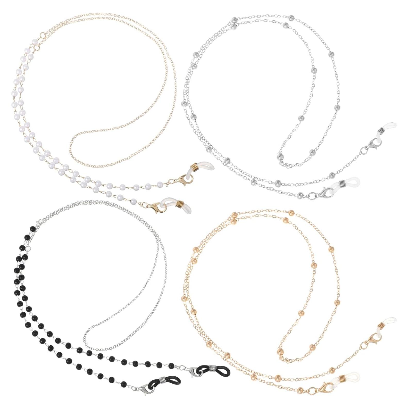 Cadena de Gafas Ouligay 4 Pcs Ajustable para Mujeres y Hombres