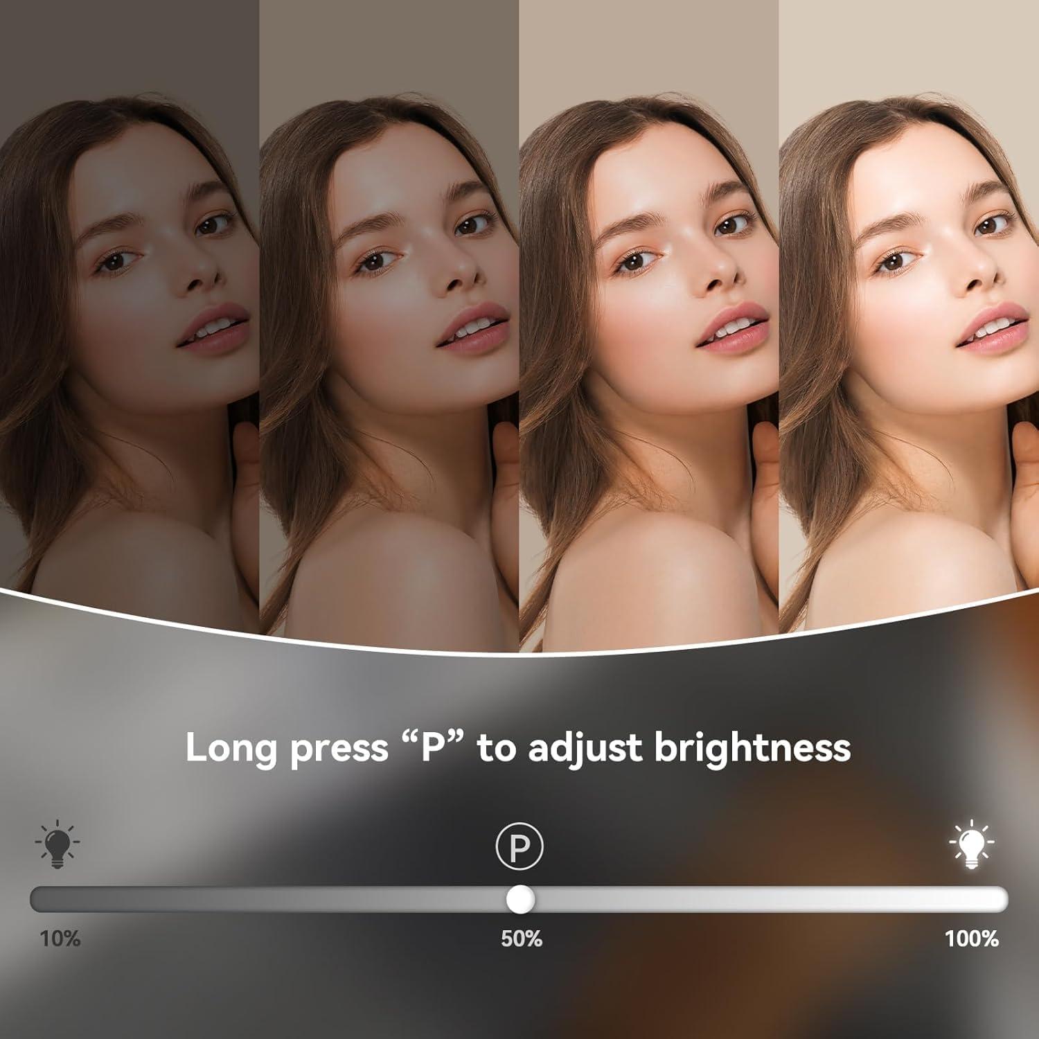 Espejo de Maquillaje Iluminado Genérico 30.48x25.4cm 360°