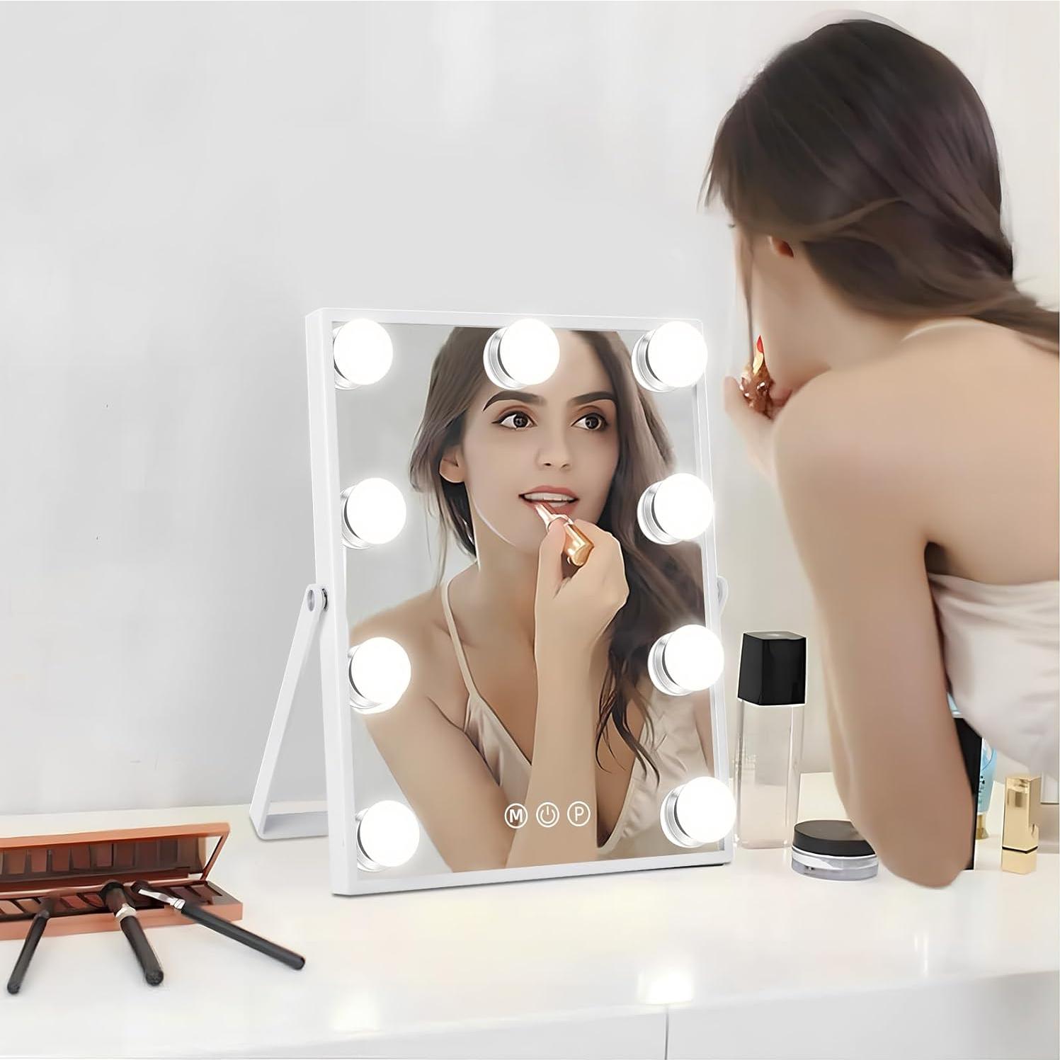 Espejo de Maquillaje Iluminado Genérico 30.48x25.4cm 360°