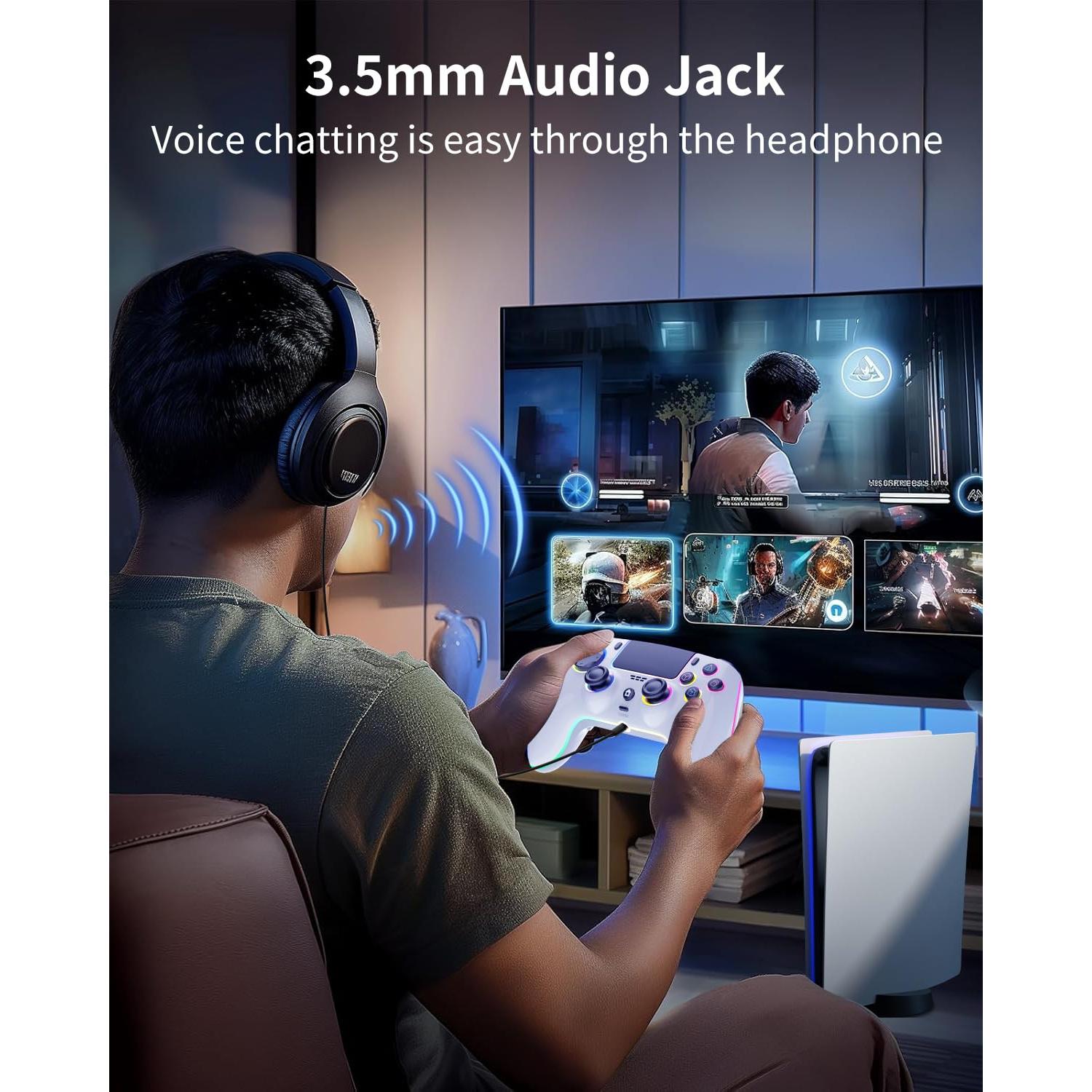 Controlador Inalámbrico ThinTree para PS5/Pro/Slim/PC, RGB