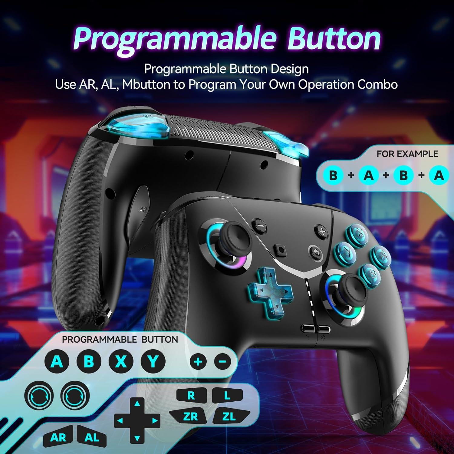 Controlador Pro Inalámbrico Ligame para Nintendo Switch 2/Lite/OLED