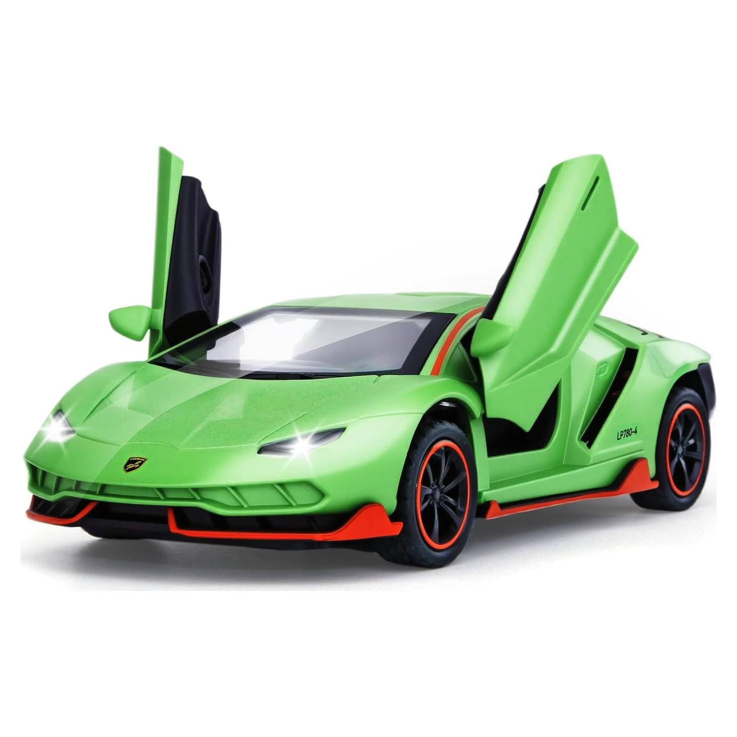 Coche Deportivo Diecast SASBSC SVJ Verde con Luz y Sonido