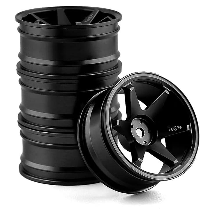 Ruedas Drift RC 1:10 REDSPIDER Aluminio 12mm Hex 4PCS Negro