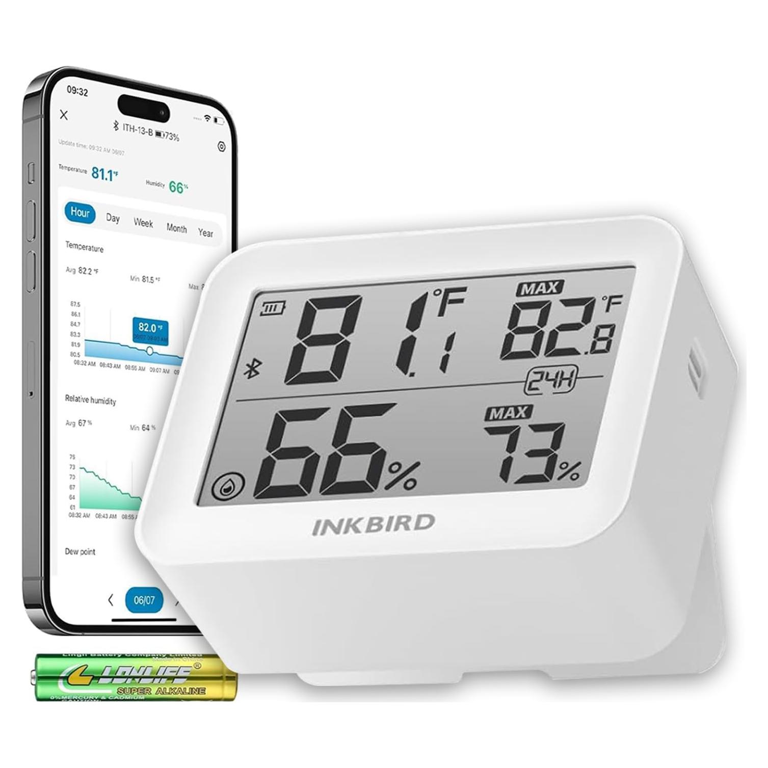 Monitor de Temperatura y Humedad INKBIRD ITH-13-B Bluetooth