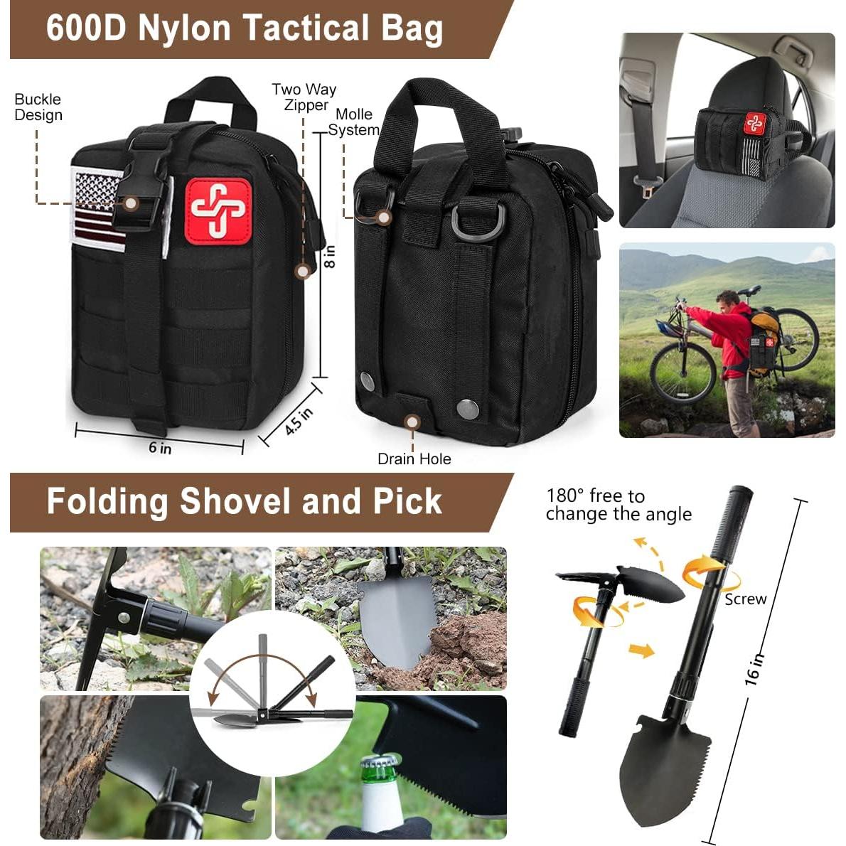 Kit de Supervivencia Taimasi 238 Piezas con Primeros Auxilios