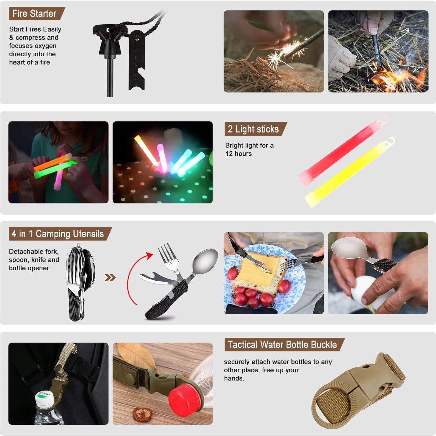 Kit de Supervivencia Taimasi 238 Piezas con Primeros Auxilios