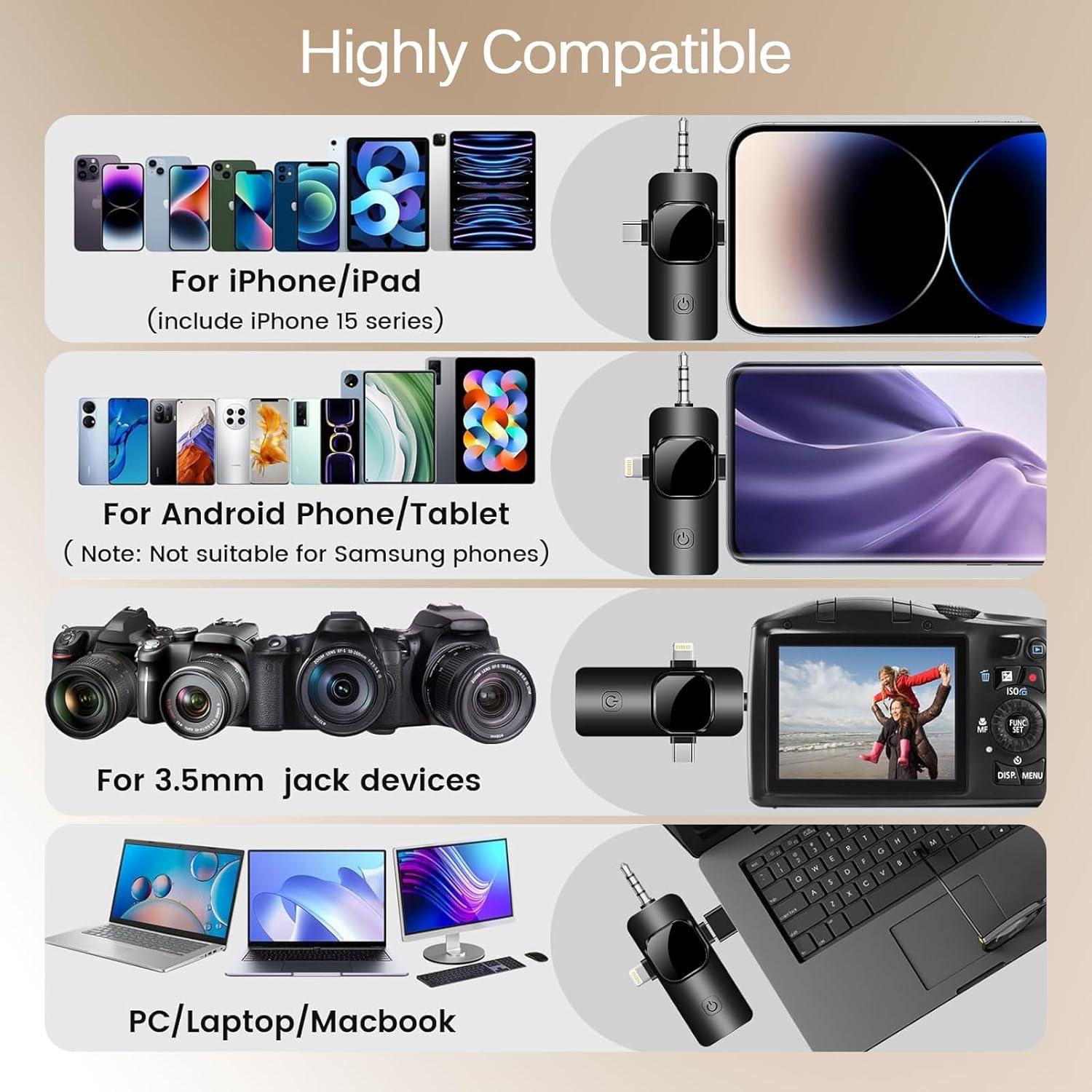 Micrófono Lavalier Inalámbrico LIZHUZHONG K9 para iPhone y iPad