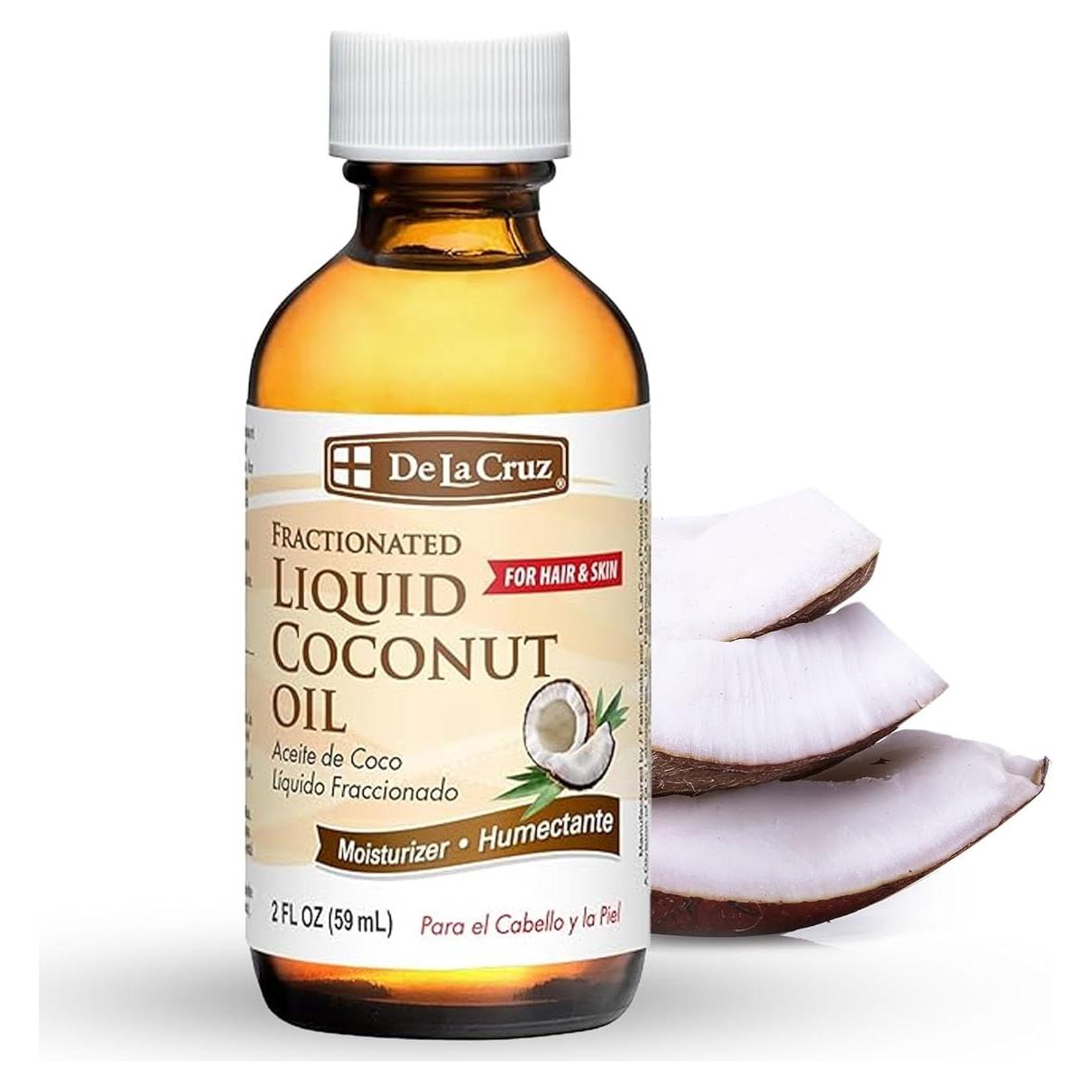 Aceite de Coco Líquido Fraccionado De La Cruz 59 ML - Hidratante Piel y Cabello