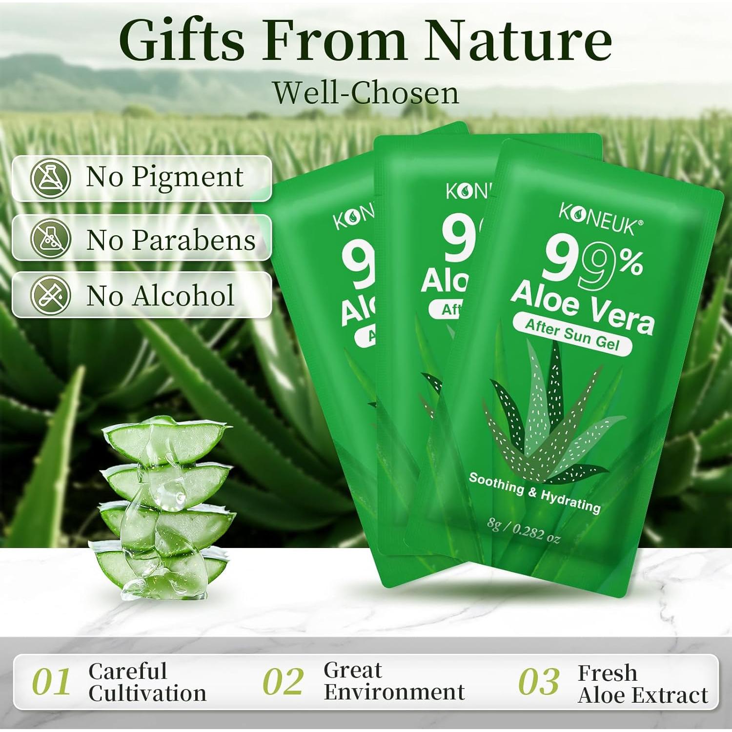 30 Paquetes Gel de Aloe Vera Puro 99% para Piel y Cabello