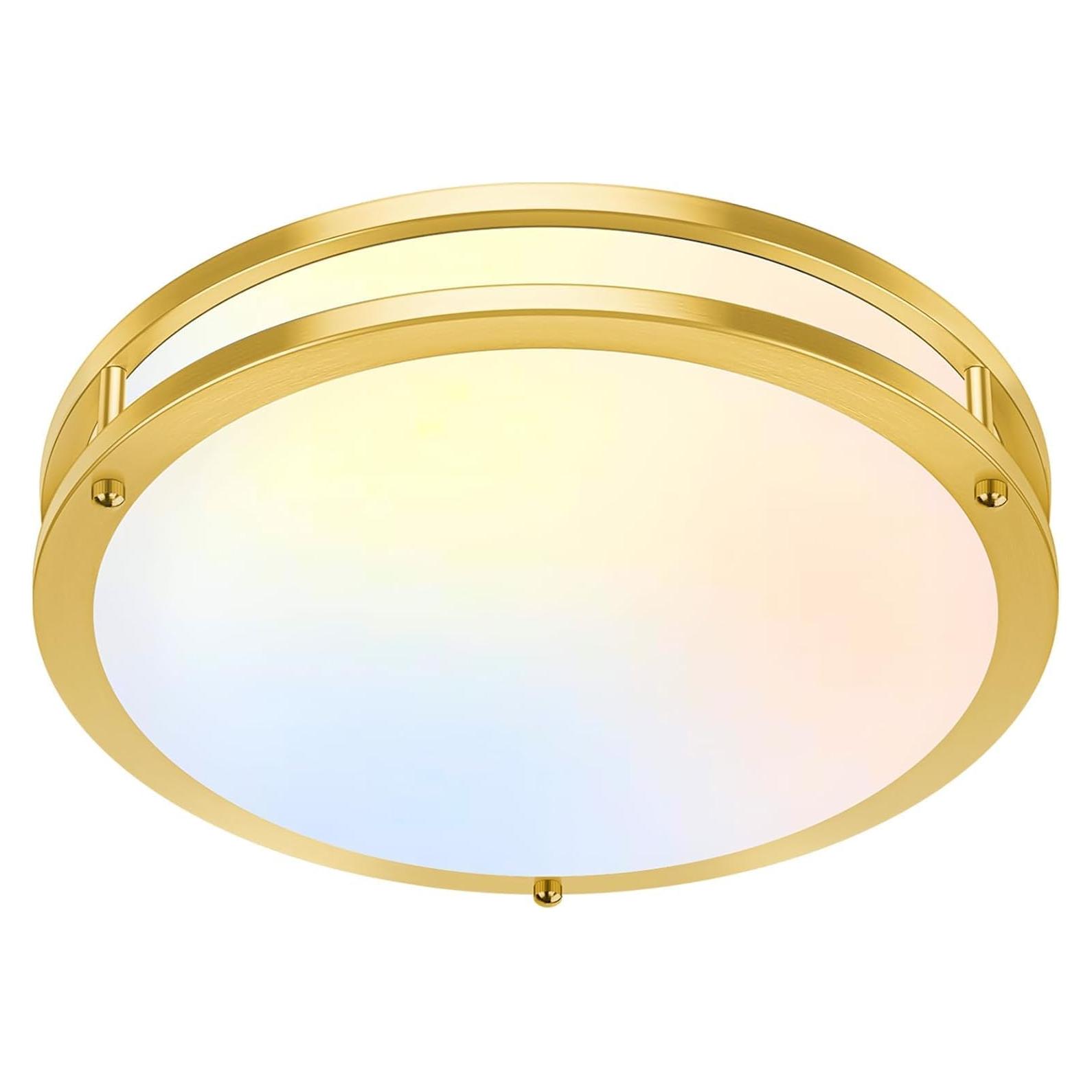 Luz de Techo LED Empotrada TOBUSA 10" Dorada 5 Colores Ajustables