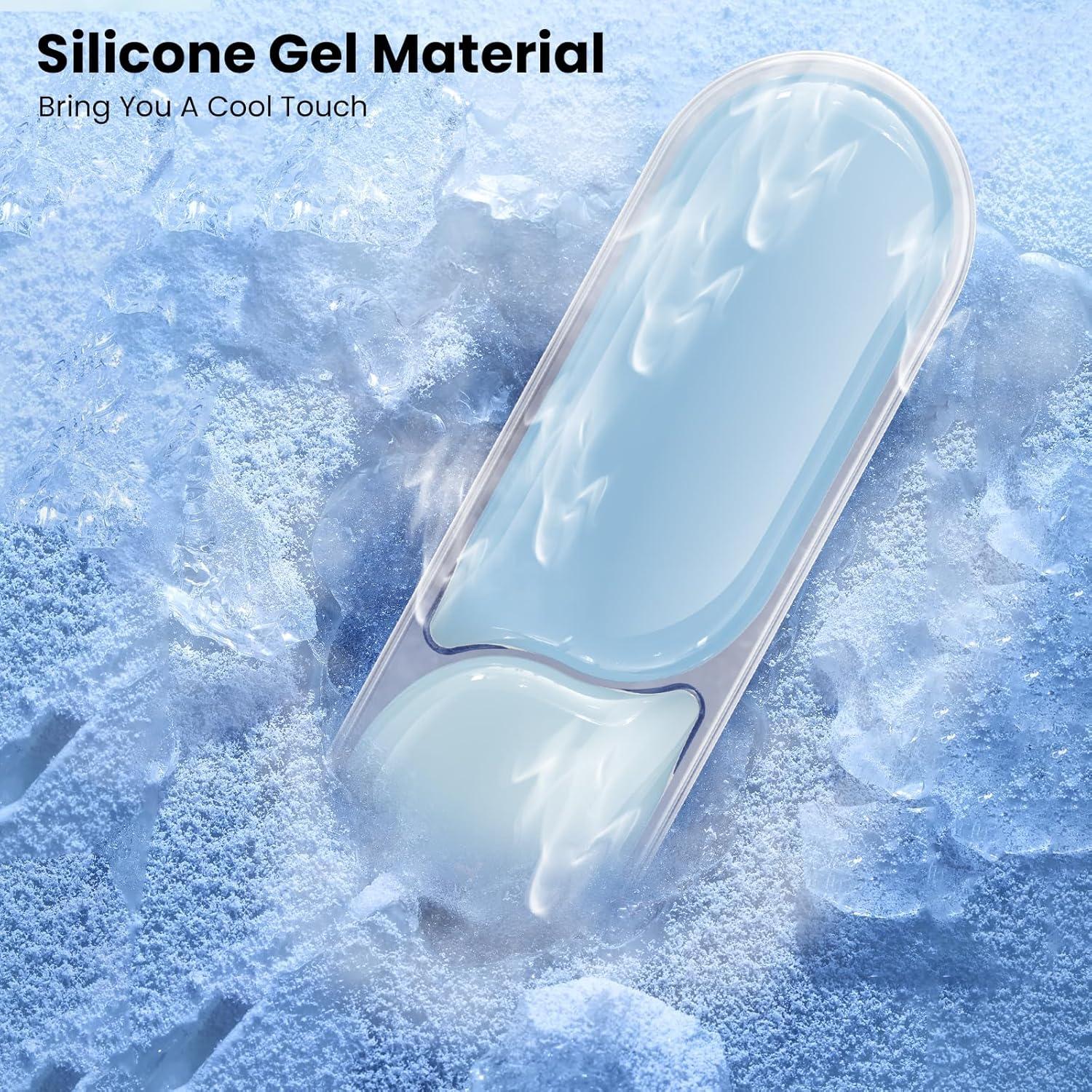 Reposapiés de Gel Ergonómico Tecknet Azul para Teclado y Mouse