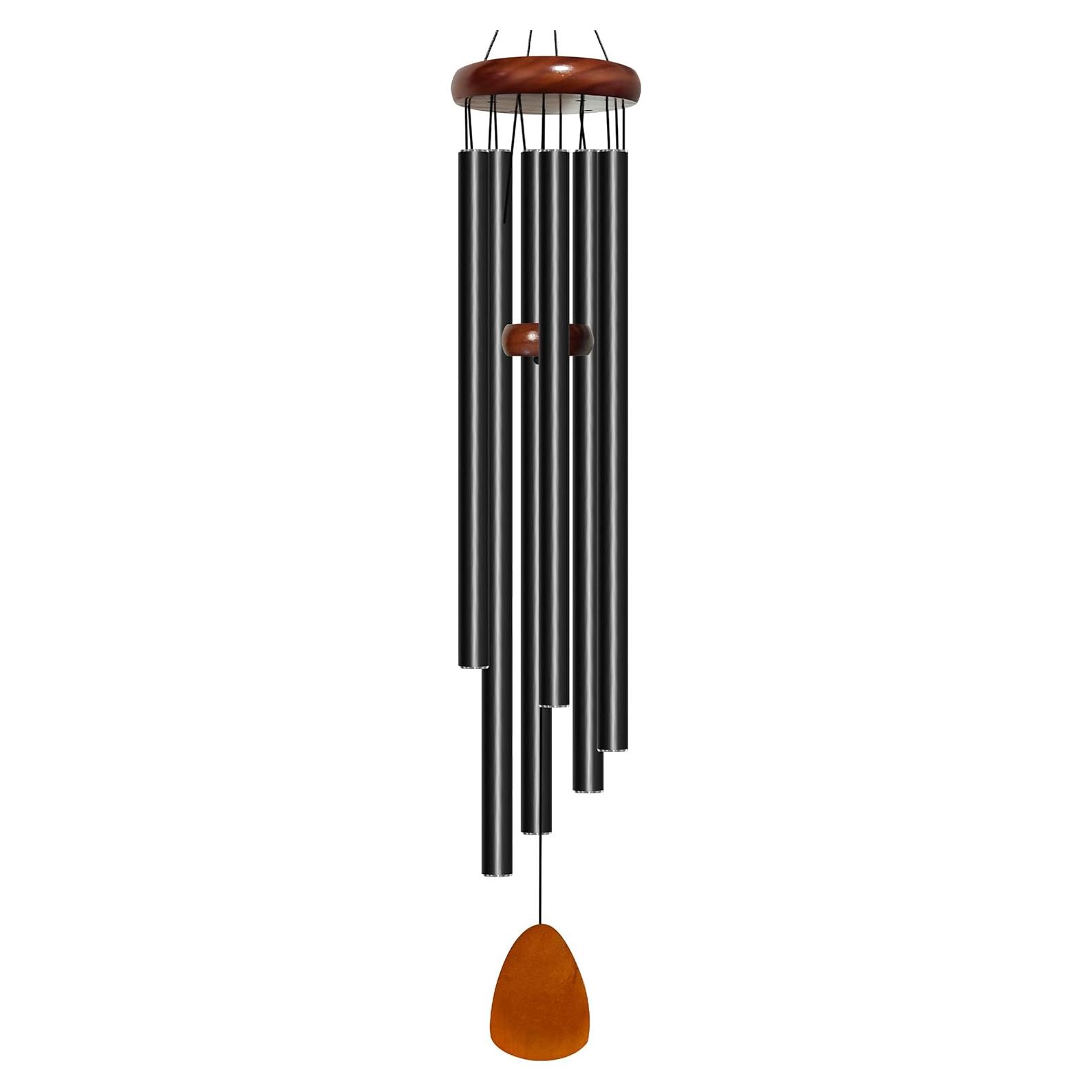 Campanas de Viento Bursvik 127 cm Aluminio Negro Tono Profundo