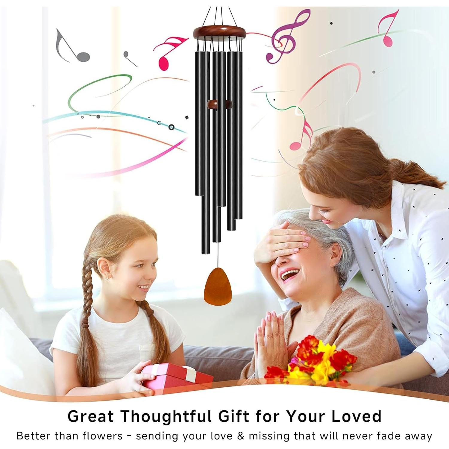 Campanas de Viento Bursvik 127 cm Aluminio Negro Tono Profundo