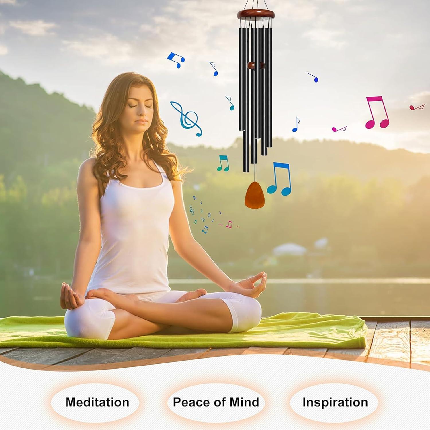 Campanas de Viento Bursvik 127 cm Aluminio Negro Tono Profundo