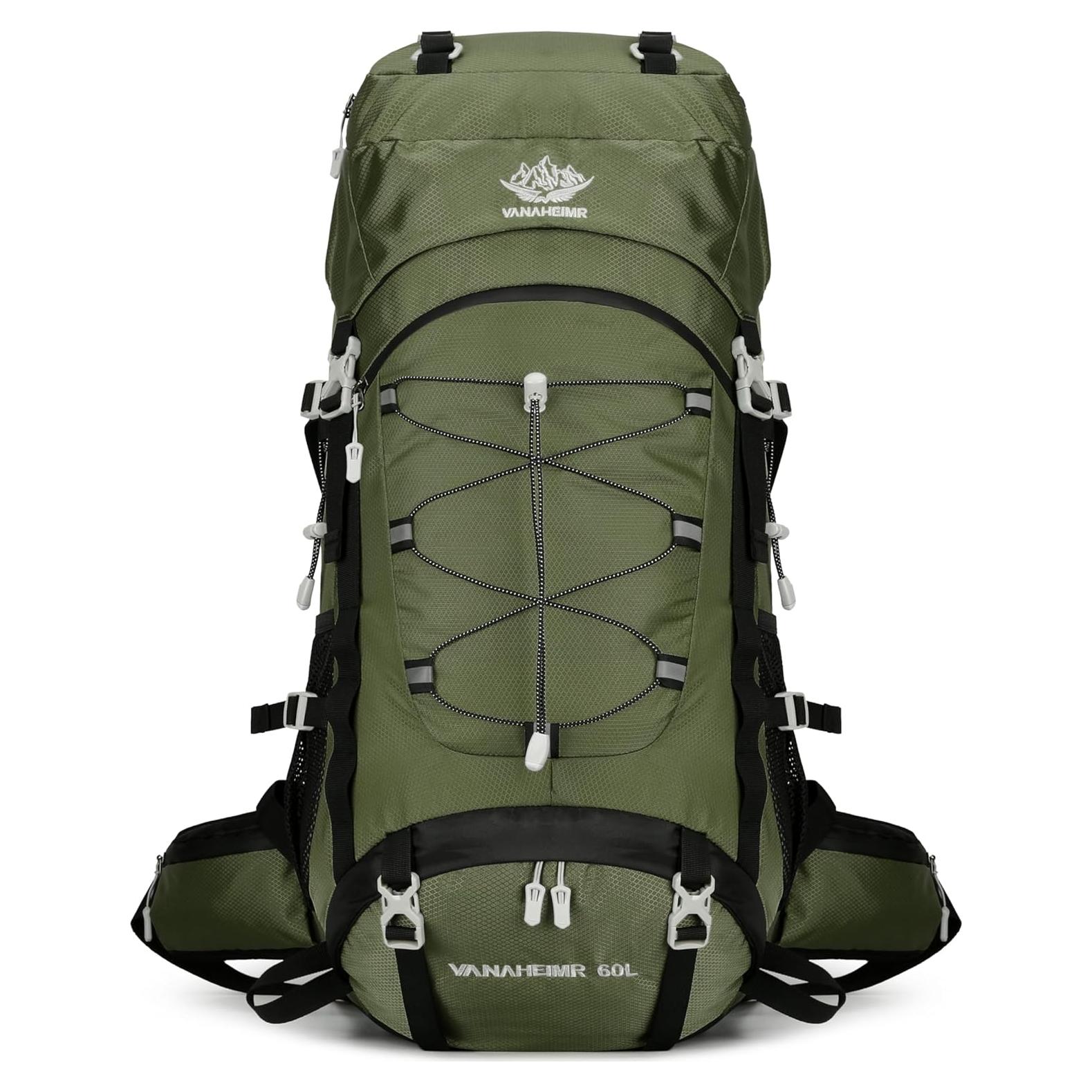 Mochila de Viaje 60L Verde Profundo para Senderismo