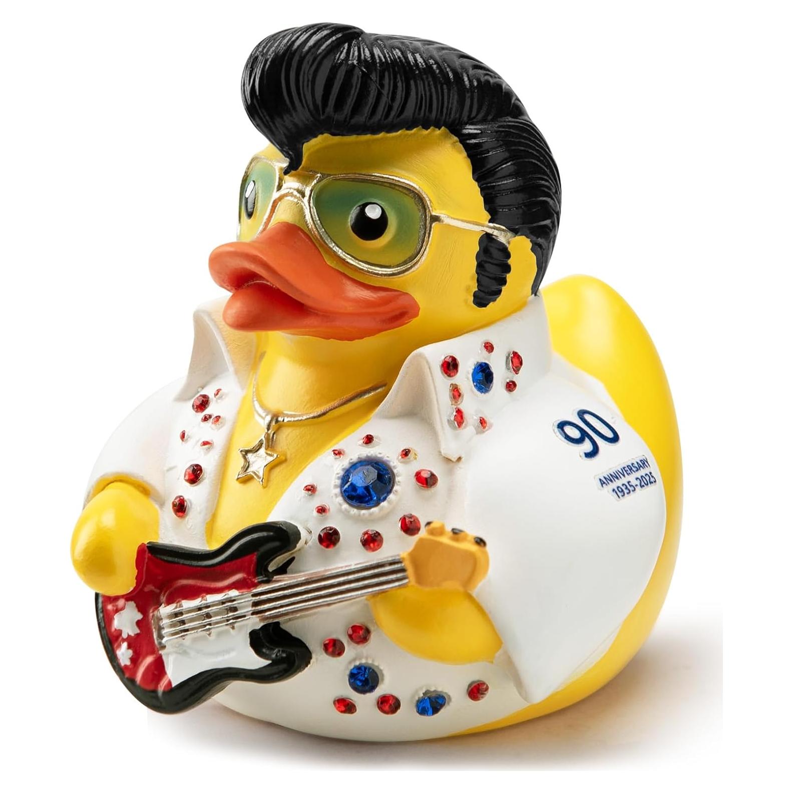 Figurita Pato Elvis ChuangJie Traje Blanco con Piedras 7.95 cm
