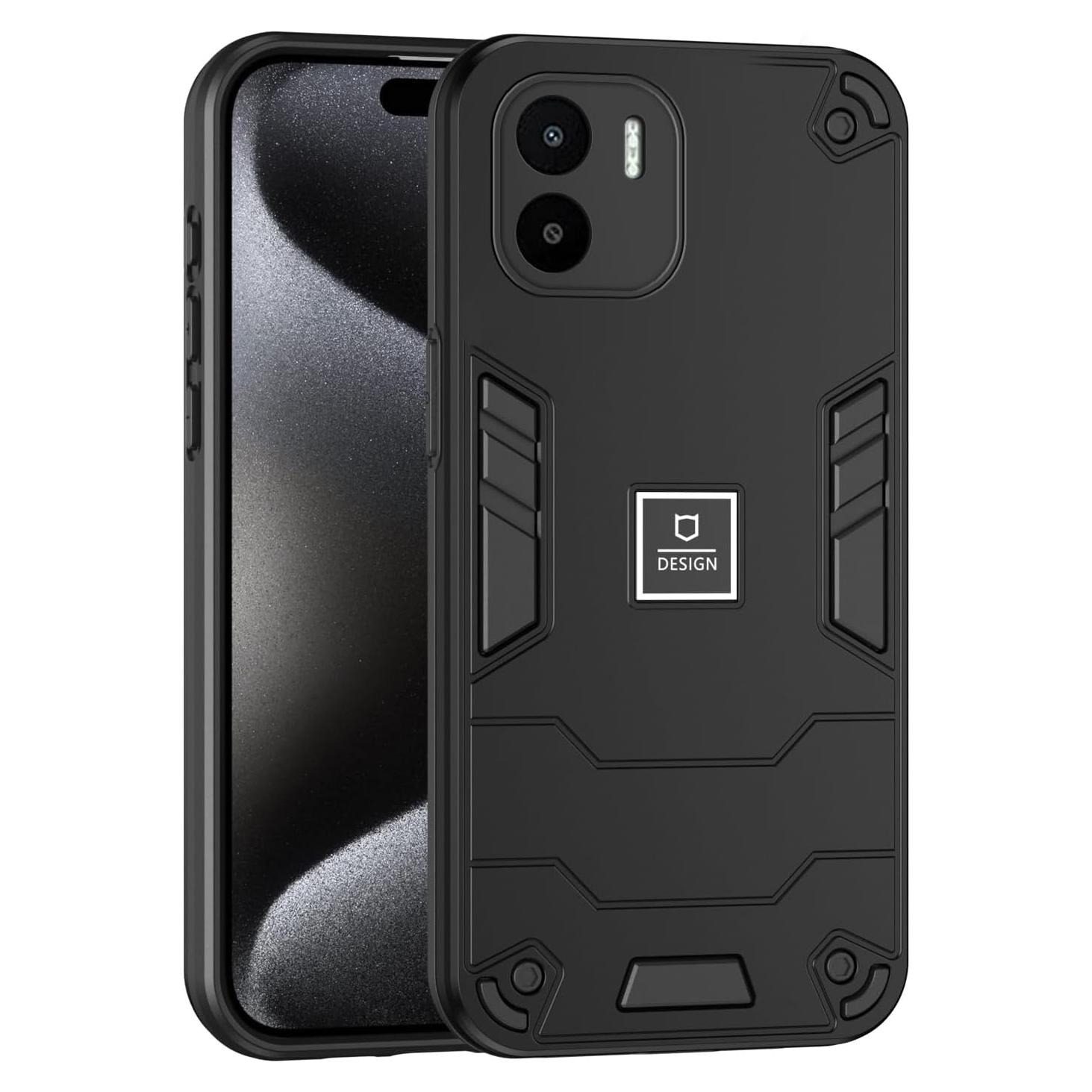Funda Dura 2 en 1 para Redmi A1 y A2 - Protección Antigolpes Negra