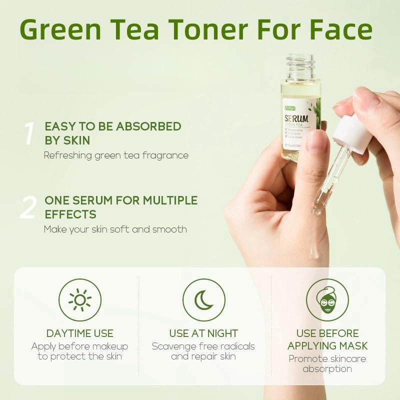 Tónico Facial de Té Verde DTTLYKSYBHJ - Hidratante y Antienvejecimiento 17ml