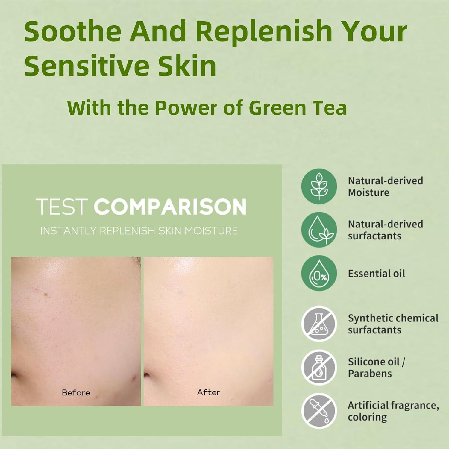 Tónico Facial de Té Verde DTTLYKSYBHJ - Hidratante y Antienvejecimiento 17ml